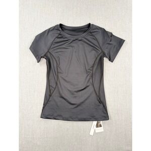 Lomon Womens Black‎ Athletic Short Sleeve Workout T-Shirt Size XS NWT